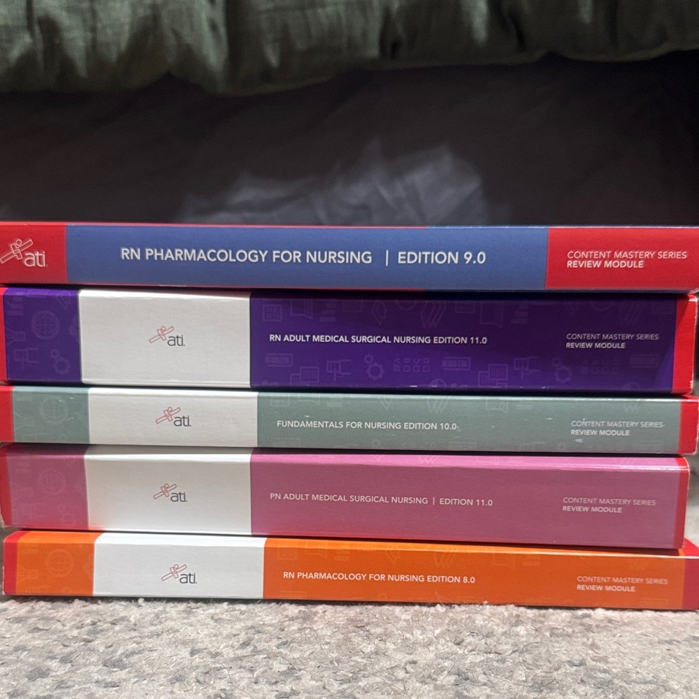 ATI Nursing Review Book Set - Red, Purple, Orange